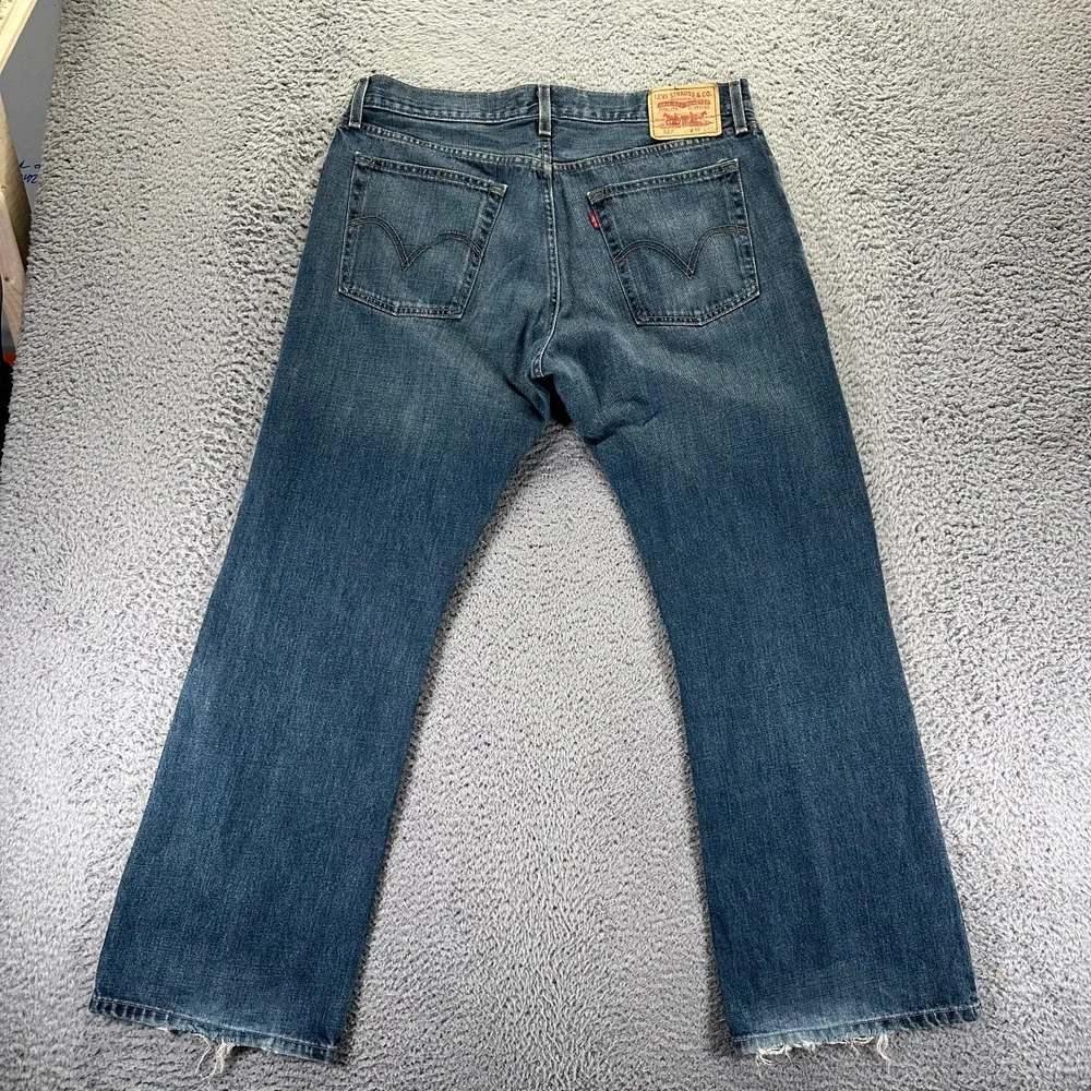 Vintage Levi's 527 Jeans Mens 36x30 Blue Cotton Denim Bootcut Leg Faded Workwear